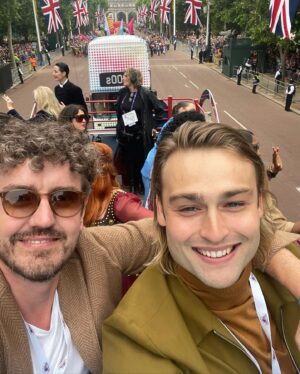 Douglas Booth Instagram - Thanks so much for the INCREDIBLE ride @jaguar in The Queen’s platinum jubilee pageant! Truly a once in a lifetime experience 🇬🇧🎉