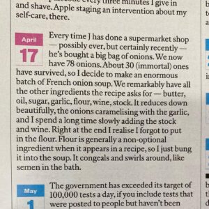 Dr Adam Kay Instagram - My lockdown diaries are in today’s @thestmagazine - I’m not quite sure how this entry got signed off and printed in the Sunday Times, but I guess it’s 2020 and all bets are off.