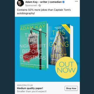 Dr Adam Kay Instagram - I wonder at what point my publishers will regret letting me write the copy for my books’ adverts.