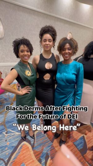 Dr. Meena Singh Instagram - Instead of enjoying our annual derm meeting in peace, we spent the first day fighting for the future of the field!

-Dermatology is one of the least diverse, most competitive fields of medicine. 
-It does not adequately educate its trainees to provide care for patients of all skin/hair types. 
-Our patients share how they have been told by some of their dermatologists, they do not feel comfortable treating them due to the color of their skin and/or texture of their hair. 

Yet, there are many who want programs/policies to address these issues eradicated! Even more insulting, some stated that allowing more under represented minorities into dermatology may lower standards for patient care. Clearly, they forgot how patient care for those with skin of color is already not great in this field. 

We are tired of fighting to prove that #WEBELONGHERE ✊🏾
.
.
.
.
.
#dei #boardcertifieddermatologist #representationmatters #blackdoctorsmatter #skinofcolor #skinofcolorexperts