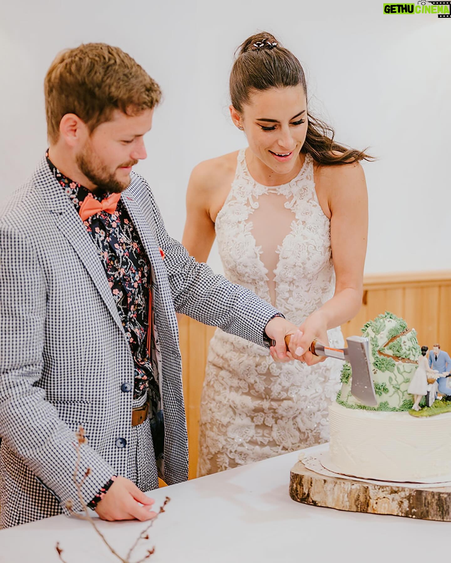 Drew Lynch - 33.5K Likes - -PHOTO LOCOMOTIVE-
Happy anniversary to my beautiful wife 🥹 Everyday I get to hang out with the person who makes me laugh the hardest. Thank you for saying yes. Thank you for our beautiful life. Please indulge a slideshow of our wedding day below, if you so choose…
1) peep my bow tie upstaging her wedding ring
2) I guess rain is good luck but also it’s annoying ?
3) we cut the cake with an axe because Vermont is a savage land
4) moments after someone caught the bouquet
5) the bouquet (not joking)
6) the local Vermont alcohol (maple syrup)