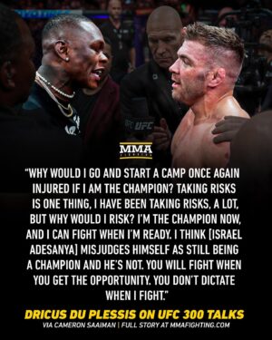 Dricus Du Plessis Instagram - Dricus du Plessis says he’s calling the shots when it comes to an Israel Adesanya fight.