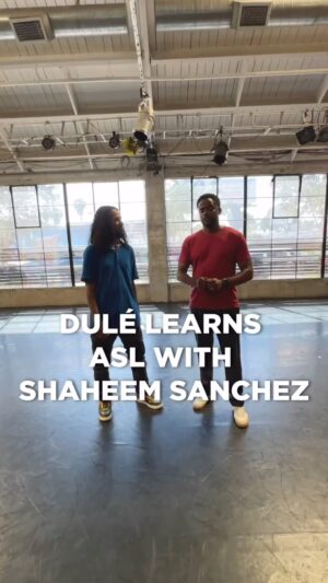 Dulé Hill Instagram - Giving an ASL lesson to the one and only @dulehill for his new @pbs show #ExpressWayPBS! I had a great time dancing, filming, and showing some of my world to Dulé and his crew. Dance is how I’ve always expressed myself, and I’m here to show that the deaf community can do ANYTHING. I can’t wait to show you what we cooked up — the premiere episode featuring myself and more incredible artists is now streaming on the PBS app!