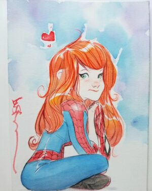 Dustin Nguyen Instagram - a past Mary Jane in watercolor on 5x7 300lb hotpress