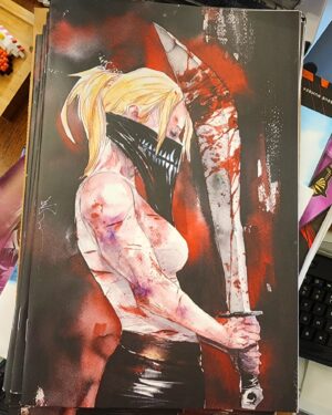 Dustin Nguyen Instagram - my variant cover to @boom_studios #somethingiskillingthechildrencomics issue 37 from concept to print, in reverse order

11x17 watercolor on 300lb Fabriano softpress