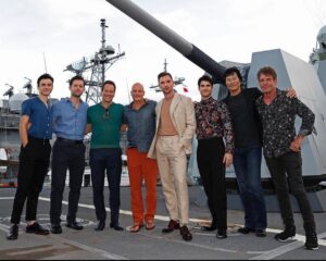 Ed Skrein Instagram - Emotional night on Ford Island, Hawaii screening @midwaymovie for the first time last night. So poignant and fitting to screen it for the @usnavy servicemen and women on the base, meant so much to all the cast and crew involved. Love to @brunellocucinelli @connolly @santoniofficial @tobymclellan @styleanderror @quentonjay for your continued support. Much Love x