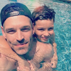 Eddie Cibrian Instagram - And before you know it...in a blink of an eye...11 years old! Happy Birthday my lil’ man!! #birthdayboy🎉  #pooltime #stopgrowingsofastkid 😩