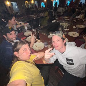 Edy Modica Instagram - chocolate martini ✅ 
grilled heart of eggs ✅
onion volcano ✅
friends… improv Family* ✅