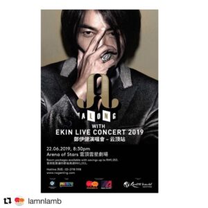 Ekin Cheng Yee-Kin Instagram - 🔊 馬來西亞嘅朋友，are you ready? 
Along With Ekin Live Concert 2019 
鄭伊健演唱會-雲頂站
日期：2019年6月22日
時間：8:30pm
地點；雲頂雲星劇場

詳情請登入以下連結：
https://www.rwgenting.com/entertainment/shows/Ekin/?langtype=2052#.XKbeETIhOQ0.link

#alongwithekinliveconcert2019
#鄭伊健演唱會雲頂站
@ekin_cheng_official