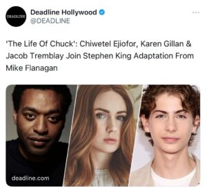Elan Gale Instagram - all of us at @qwgmire are thrilled and honored to be a part of producing “The Life of Chuck” with Mike Flanagan, Trevor Macy, and @intrepidpics