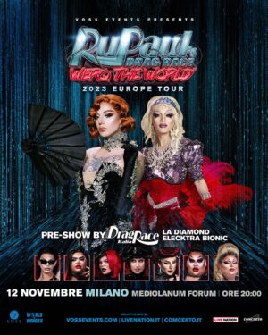 Elecktra Bionic Instagram - Venite a conoscere La Diamond ed Elecktra Bionic che si uniranno ad Aquaria, Kandy Muse, Vanessa Vanjie, Daya Betty, Bosco, Mistress Isabelle Brooks e Ginger Minj per lo show Werq the World il 12 Novembre al Mediolanum Forum! Unisciti al Netwerq e acquista subito I tuoi biglietti su werqtheworld.com, livenation.it e comcerto.it

Come see La Diamond and Elecktra Bionic join Aquaria, Kandy Muse, Vanessa Vanjie, Daya Betty, Bosco, Mistress Isabelle Brooks and Ginger Minj at Werq the World on November 12th at the Mediolanum Forum! Plug in to the Netwerq and get your tickets now at werqtheworld.com, livenation.it and comcerto.it