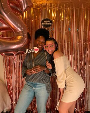 Elena Pinderhughes Instagram - This birthday was a big one for me. I’m so filled with love and beautiful energy from the past week. @akintundeahmad planned a surprise party for me with @hairaconda . It was the best way to start this year. ☺️ Thank you guys for planning and putting everything together to make it so special. Thank you everyone for coming through and celebrating with me, and thank you for all the birthday wishes! 🎉 (Pt. 1- check part 2 for the surprise video🎥)