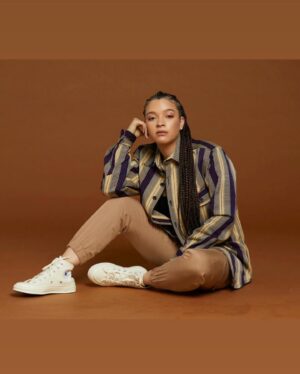 Elena Pinderhughes Instagram - For @adedehye . Hand woven and sewn in Ghana. 100% Black Owned and Operated. Out now!! Link in @adedehye bio

📸: @darrinbaldridge