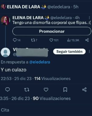 Elena de Lara Instagram - - Tengo una disforia corporal que flipas. :(
- Y un culazo.