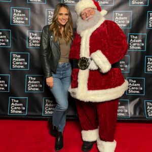 Eli Jane Instagram - #happyholidays Thank You to the @theadamcarollashow for having me at your wonderful #holiday party so very #Grateful @allsaints #leatherjacket @thefryecompany #boots @skims #top @frame #jeans