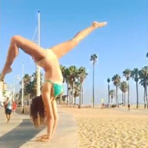 Eli Jane Instagram - #gymnastics #backflip #fulltwistingbackflip #boardwalk #musclebeach #Malibu #handstand @theelijane #elijane