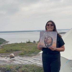 Élisapie Instagram - Nakurmiik for this honor @thejunoawards 
For the 2 nominations
Album Artwork of the year
And Contemporary Indigenous Artist of the year 

What was to be a small projet for the north, my family and friends became this soul searching journey and eventually a very personal album. These old songs from my childhood each tell a story.
Nakurmiik to @joegrassmusic and all my beautiful collaborators ❤️ Congrats to my fellow nominees 🏆

We really wanted the artwork to reflect the music. Congrats to @carolynedebellefeuille and team for the nomination! Bravo ces femmes!
Album artwork of the year - Powerhouses of arnait! @billyclub @madameledoux @veroml @mali.mali.mali.mali.mali.mali @leeorwild
Merci à @alexihobbs @lathe @juliecussonmakeupartist 
Nakurmiik for the archive photos to Avataq Cultural Institute, Marie Andrée Delisle Alaku Evie Mark Nancy Beauchemin and Carmelle Gastonguay 📸❤️•
•
•
•
#junos #elisapie #inuktitut #indigenousartists #inuk #indigenouslanguages #coveralbum #albumartwork