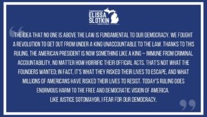 Elissa Slotkin Instagram - My statement on today’s Supreme Court ruling on presidential immunity: