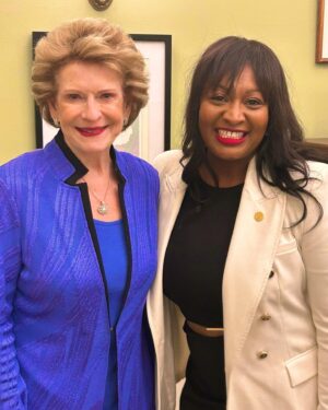 Elissa Slotkin Instagram - It was my absolute joy to host State Sen. Sarah Anthony in D.C. at the State of the Union. We first met back in 2018 while knocking doors together, and now she’s the Michigan State Senate’s first African-American Appropriations Chair.

Sen. Anthony is a star on the rise and a leader on economic opportunity for all, reproductive rights, and gun safety. Introducing her to national leaders yesterday evening was the highlight of my week.