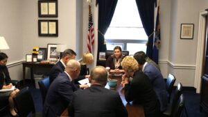 Elissa Slotkin Instagram - Yesterday, I sat down with a delegation of Ukrainian parliamentarians – including my friend Sasha Ustinova – for a frank discussion on the way forward on Ukraine as conflict roils in the Middle East. 

The potential for a wider regional conflict that targets U.S. forces and resources is very real, so it’s important we start talking about the implications for Ukraine, particularly as we enter the third week with no Speaker of the House, and no way to bring bills to the floor.

In addition, we discussed the impressive growth of defense manufacturing in Ukraine since the start of the war — and ways the US can help further that indigenous development. In need of faster production, Ukrainian engineers have been hard at work to secure a steady supply of the capabilities they need to continue fighting Russia.