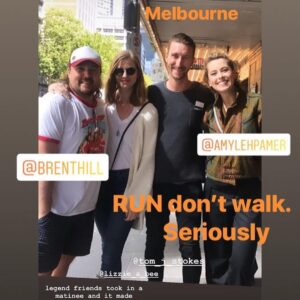 Elizabeth Blackmore Instagram - The year began with celebrating my birthday with 3 of my favourite people and moved on to Melbourne to see another favourite @brenthill and the uber talented @amylehpamer absolutely slay in “School of Rock”. We were also lucky enough to catch ‘Calamity Jane’ at the comedy theatre with the supremely talented @thatsmsgaytoyou and wonderful Anthony Gooley. If you’re in Melbourne I couldn’t recommend these shows more. They’re better than the hype.