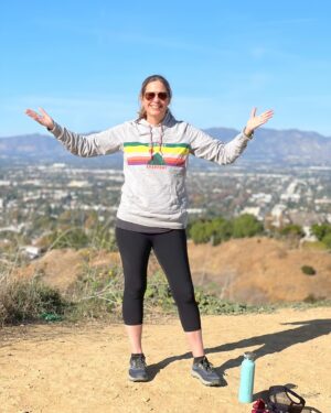 Elizabeth Craft Instagram - #100! I completed my goal to hike Fryman Canyon 100 times in 2023 today. Thanks to @adam.fierro and Jack for joining me! #happierinhollywood