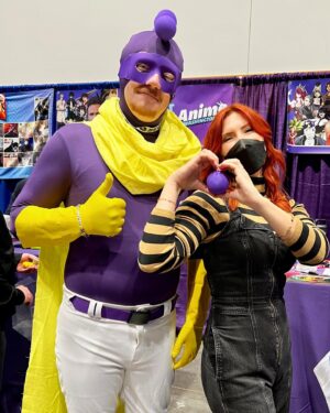 Elizabeth Maxwell Instagram - Albedos, and puppies, and sticky balls OH MY!

I had SUCH a good time at @animewashington, huge thanks to everyone who came out and were so generous with your positive energy and kindness! Getting to see my first Natasha cosplay in person was the icing on the cake!

#animewashington #myheroacademia #mineta #midnight #overlord #overlordanime #albedo #albedooverlord #natasha #honkaistarrail #honkaistarrailcosplay #cosplay