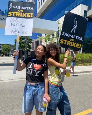 Ella Jay Basco Instagram - your hairline is unrealistic @sagaftra #sagaftrastrong #sagaftrastrike