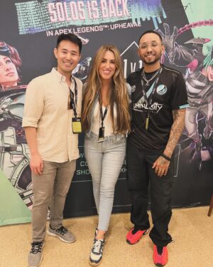 Elle Newlands Instagram - I had such a fun filled and action packed weekend at ALGS Split 1 Playoffs, that I forgot to take photos but here are a few highlights from other people’s cameras from Saturday and Sunday. Words can’t express how much I love being part of the Apex community and how much I adore the people in it. I am a lucky wee lassie ❤️

PS There are more group shots and official cast and crew group photos on the way! There are so many! A lot of fun was had and I’m exhausted 🫶🏻

@playapex 
#algs 
#apexlegends 
#horizonapexlegends

@shahinpdx 
@karimcheeseg 
@spideytiff 
@johnnyyoung_115 
@annawillgram