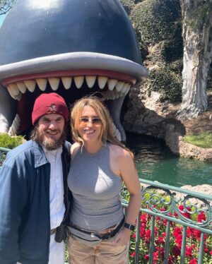Elle Newlands Instagram - 7 miles of laughs at the happiest place on Earth yesterday with my fabby friend @weeclairehere (who hasn’t been to Disney since she was wee!). It was so lovely to see your face light up! (and introduce you to Dole Whip and Tajin) Such a fun day! Thank you to my lovely pal Josh for the surprise gift of tickets. Life is good 🤩 

And to the random lady photographer who somehow gave us both 11 foot long legs - what’s your secret??!??

#disneyland 
#disney 
#happiestplaceonearth