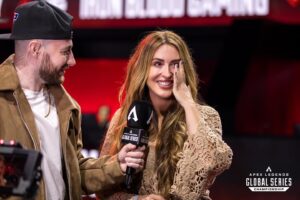 Elle Newlands Instagram - You guys, I got some official Champs photos and 😭🥰🥹 (I was sooooo nervous, my shoulders were at my ears) ….. as a game VA, this was my equivalent of Oscar night - except we dress more casually in Esports 😆 I am still blown away by everyone’s kindness and I will never stop talking about it (so don’t even try to shut me up)🤣 huge thank you to @shahinpdx and @joebradyphoto & @followdunc for the epic photos, @wethepeople1_tv for the awesome interview (and tissues) the amazing casters and everyone who I met across the weekend for the memories.. I’m not crying… oh wait 🙃🫶🏻 

if you were there, shout out below 👇🏼 🙌🏻

#aoexlegends 
#apexlegendscommunity 
#apex
#apexlegendshorizon 
#algs