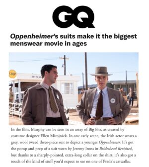Ellen Mirojnick Instagram - Thank you Zak Maoui StyleEditor@GQ.  Breaking down the big (tailoring) fits of Cillian Murphy, Kenneth Branagh and the rest of the cast of Nolan's big 
bomb epic 
 https://www.gq-magazine.co.uk/article/oppenheimer-suits-menswear