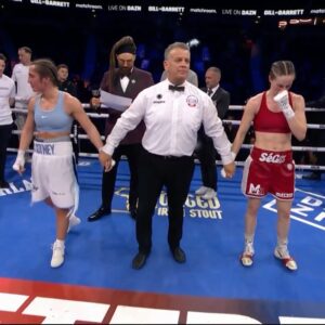 Ellie Scotney Instagram - On top of the World 👑👑👑

IBF Champ @elliescotney_ adds the WBO & Ring Magazine 122lb Titles to her collection with a points win over Segolene Lefebvre 🔥

📝 99-91, 97-93, 96-94

#ScotneyLefebvre | @DAZNBoxing | #GillBarrett