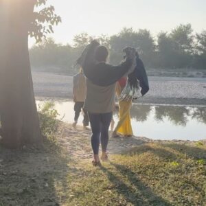 Em Haine Instagram - Today marks one month of living in an ashram at the foothills of the Himalayas, next to the holy Ganga river. 
One month of sobriety. One month of yoga everyday following the moon cycle. One month of ritual chanting before sunrise, before every meal and after sunset. One month of cleansing, satkarma. One month of pranayama. One month of purifying tears flowing as mightily as the Ganga during monsoon season. One month of laughing with beautiful souls. One month of karma yoga- selfless service. One month of working with the land. One month of homemade vegetarian dals, paneer, curries, rotis and papayas. One healing ritual. One 101 degree fever. One bazzzillion itchy bug bites and counting. One heavy dose of moon magic, spiritual knowledge and ancient wisdoms. One new found perspective on discipline, self sufficiency and finding home inside of me. One eternal consciousness 💞🌚🧘🌞♾️
