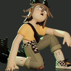 Ema Mlynarčíková Instagram - EPO - 3d character for uni project, hopefully ill turn her into a vtuber/VRC avatar eventually. She's based on my keyboard haha #3dcharacter #characterdesign #blender
