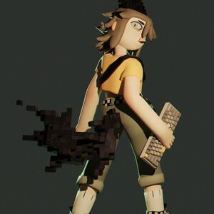 Ema Mlynarčíková Instagram - EPO - 3d character for uni project, hopefully ill turn her into a vtuber/VRC avatar eventually. She's based on my keyboard haha #3dcharacter #characterdesign #blender