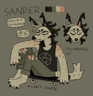 Ema Mlynarčíková Instagram - New sander ref 🦴 In case you dont know, he is very cool. #oc #furryart #furryrefsheet #anthro #grunge