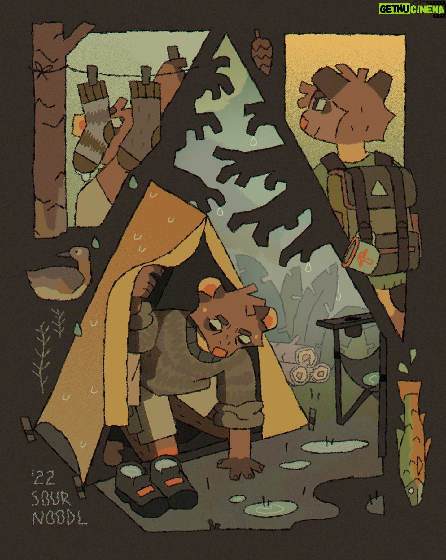 Ema Mlynarčíková - 2.5K Likes - AT with @nepeteaa !! Rainy nights sound great but...🌲🌧️
#camping #furry #furryart #anthro #forest #cabincore