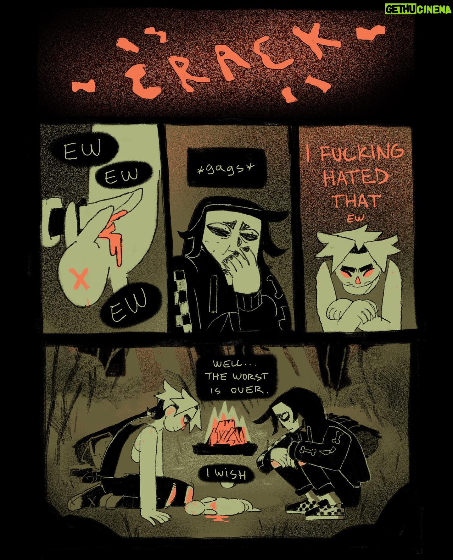 Ema Mlynarčíková - 1K Likes - 🥩🦴GUTS part 2
A comic about scary things.
CW: gore, toxic masculinity?, bad puns
Lineart done within the 24hour comic challenge. Thats why it gets sloppy towards the end haha.
If you’d like to support me, i uploaded a comfier pdf to my gumroad for a great price of 1€! (link in bio)
Enjoy #comic #comics #spooky #halloween #guts #gore #sliceoflife #procreate
