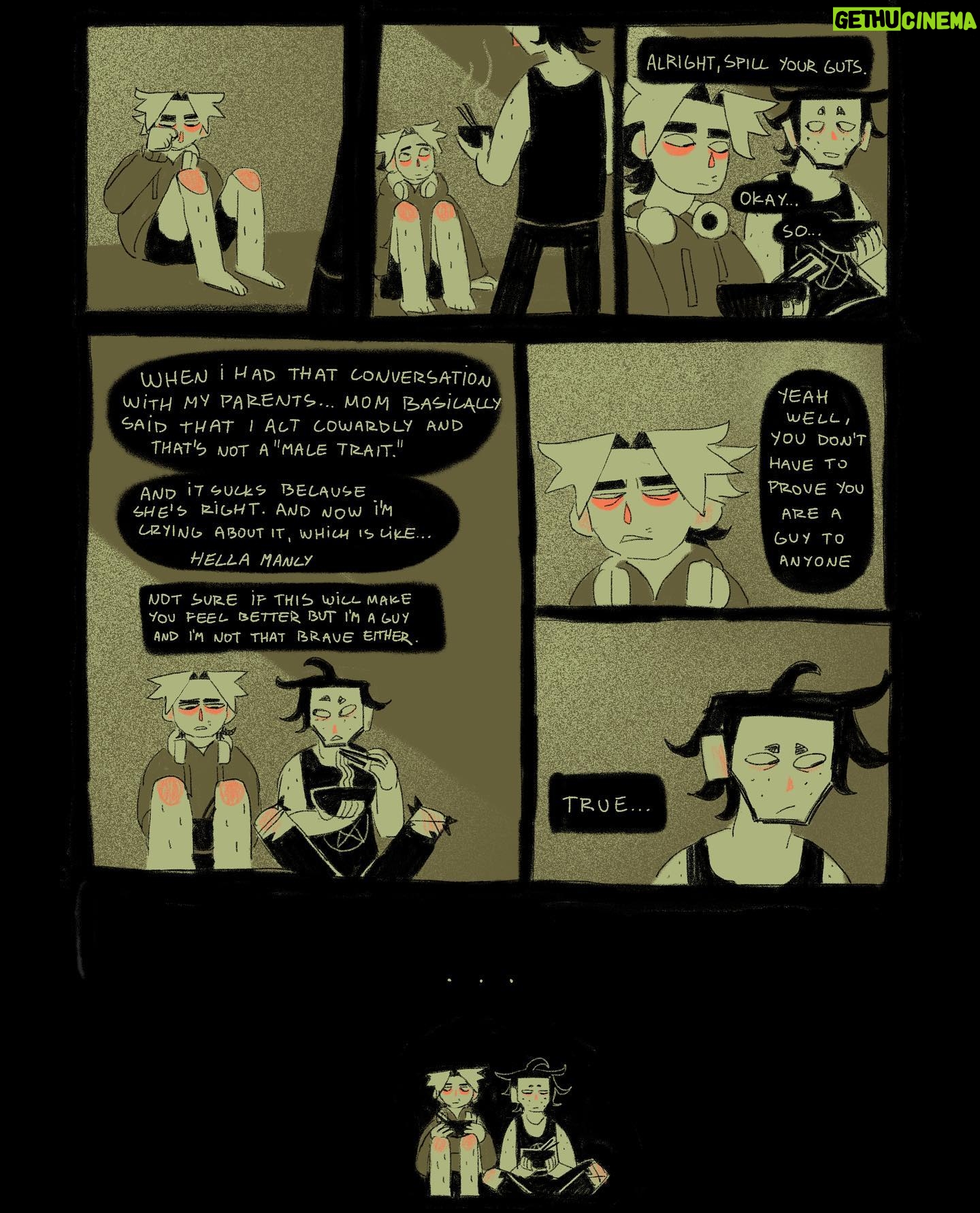 Ema Mlynarčíková - 1.4K Likes - 🥩🦴GUTS part 1
A comic about scary things.
CW: gore, toxic masculinity?, bad puns
Lineart done within the 24hour comic challenge. Thats why it gets sloppy towards the end haha.
If you’d like to support me, i uploaded a comfier pdf to my gumroad for a great price of 1€! (link in bio)
Enjoy
#comic #comics #spooky #halloween #gore #twobroschillinginaforest #procreate