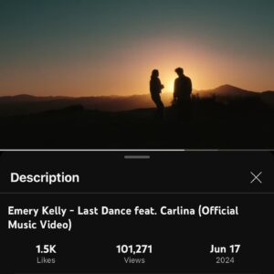 Emery Kelly Instagram - 100,000. that’s crazy.. my first music video to hit that milestone. some ultra type shit. grateful for y’all jamming out to this one, thank u🕺💃. hasn’t even been a month yet. but fr, I appreciate every person listening & watching. the story continues. keep dancing. enjoy last dance. love u.