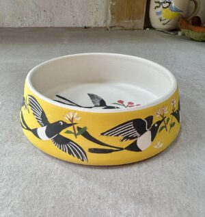 Emily Gravett Instagram - I haven’t had as much time to do pottery lately as I’d like, which is at least giving what I have made plenty of time to dry before firing. 
This is a cat water bowl made especially for my sister, @handmadeinse20 who after years of waiting is getting a brand new swanky kitchen. Those cats deserve an equally swanky bowl to drink from!
#pottery #potterystudio #ceramicsart #handmade #ceramics #porcelain #magpie #magpiesofinstagram #catbowl #posh #cats #poshcats