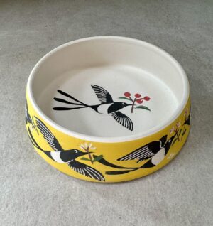 Emily Gravett Instagram - I haven’t had as much time to do pottery lately as I’d like, which is at least giving what I have made plenty of time to dry before firing. 
This is a cat water bowl made especially for my sister, @handmadeinse20 who after years of waiting is getting a brand new swanky kitchen. Those cats deserve an equally swanky bowl to drink from!
#pottery #potterystudio #ceramicsart #handmade #ceramics #porcelain #magpie #magpiesofinstagram #catbowl #posh #cats #poshcats