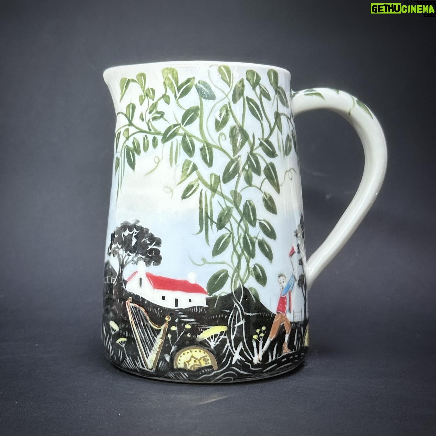 Emily Gravett - 1.1K Likes - Here is the Jack and the Beanstalk jug that I bisque fired last week. Itās been glazed and gold lustre added. #pottery #lustreware #ceramicsart #porcelain #fairytaleonaplate