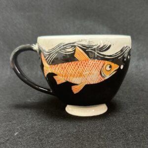 Emily Gravett Instagram - I thought I’d show you something out of my kiln each day this week. Here’s 1 of 2 cup and saucers I made to almost match (they’re the same colours) I’ll show you the other tomorrow  #outofthekiln #potterylove #porcelain