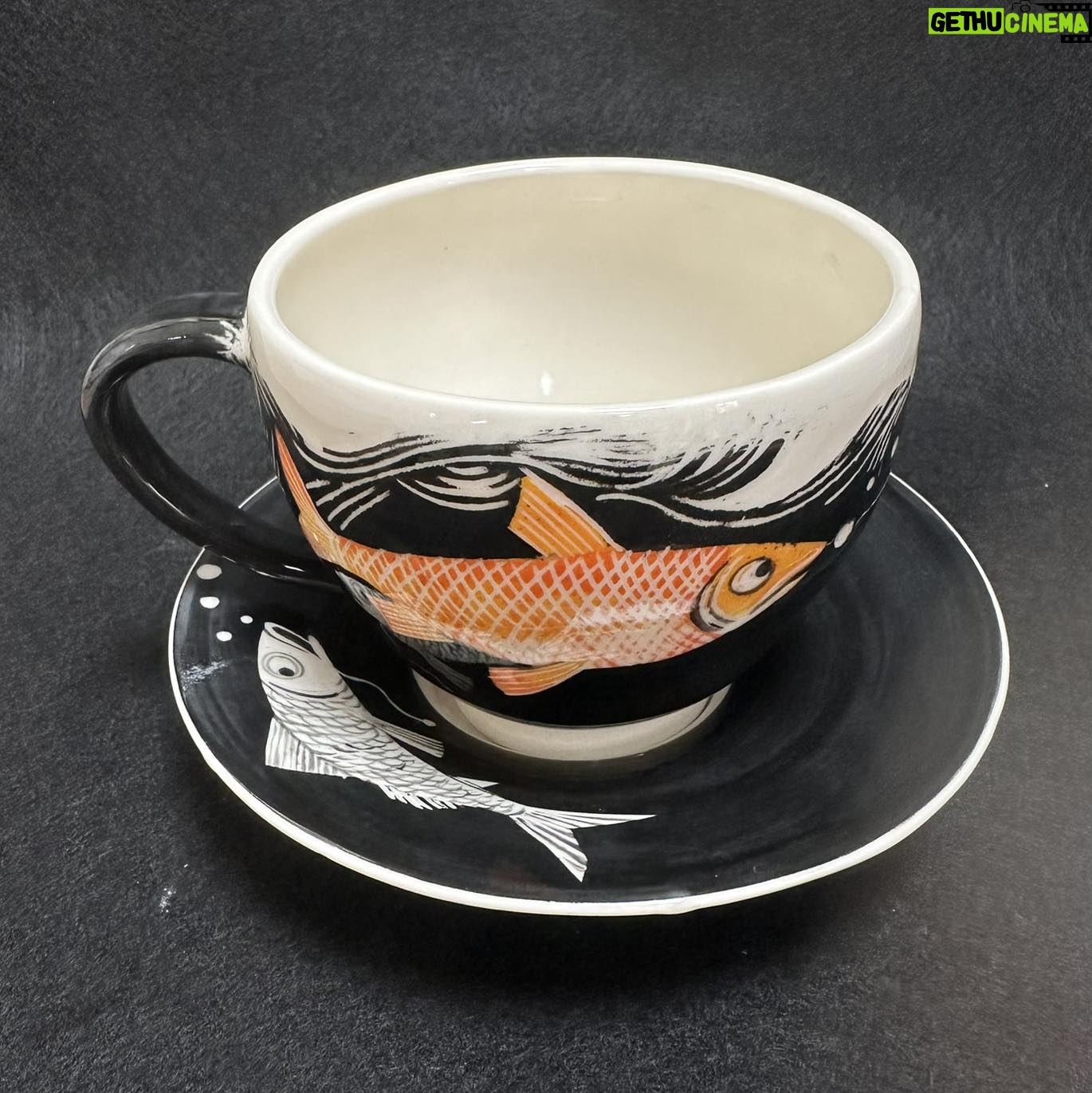 Emily Gravett - 2.7K Likes - I thought Iād show you something out of my kiln each day this week. Hereās 1 of 2 cup and saucers I made to almost match (theyāre the same colours) Iāll show you the other tomorrow #outofthekiln #potterylove #porcelain
