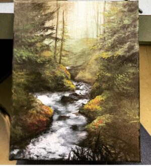 Emily Serpico Instagram - Happy trees 🌲 #painting #acrylic #art #landscape #pnw