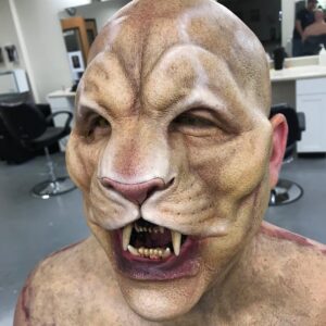 Emily Serpico Instagram - I can’t wait to post the finished photos this week! Tonight wrapped up a really fun makeup! Thank you @rbfx for the beautiful piece! We had such a great time applying! Collaboration with the crazy talented @brian.j.mahoney  So stoked we finally did a makeup together!  Thank you @sgt623  for being the best model one can ask for, and thank you @vampfx for hosting! Your facility is a makeup artist’s dream! 
Teeth made by @brian.j.mahoney 
#rbfx #prostheticmakeup #makeup #lion #lionmakeup #beast