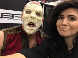 Emily Serpico Instagram - Here’s the makeup I did for @ebaperformancemakeup at @monsterpaloozaofficial Saturday!! I had an amazing time!  Thank you @sgt623 for modeling! Molded by @docfx13  Foam ran by @mbpfx  and Photographed by @seanteegarden at the @adobe booth #makeup #fxmakeup #monsterpalooza #europeanbodyart #eba