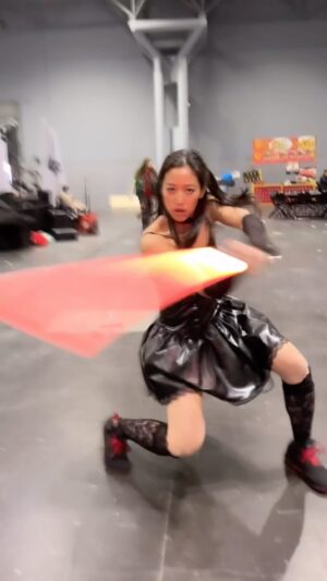 Emily Tung Instagram - Misa Death Note x Star Wars 
🎥 @lorenaparkour 
.
.
.
.
#deathnote #lightsaber #starwars #misacosplay #misa #martialarts #wushu #sword #swordplay #cosplay #ax #animenyc #fyp #stunts #stuntdouble #explorepage #trending #sctop10 #viralvideos #nyc @animenyc